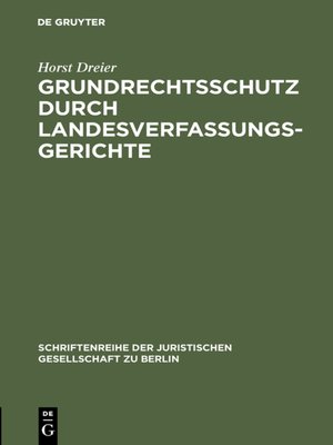 cover image of Grundrechtsschutz durch Landesverfassungsgerichte